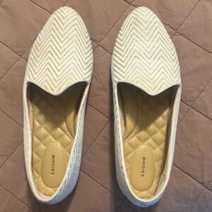 Birdies Ivory Herringbone Flats
